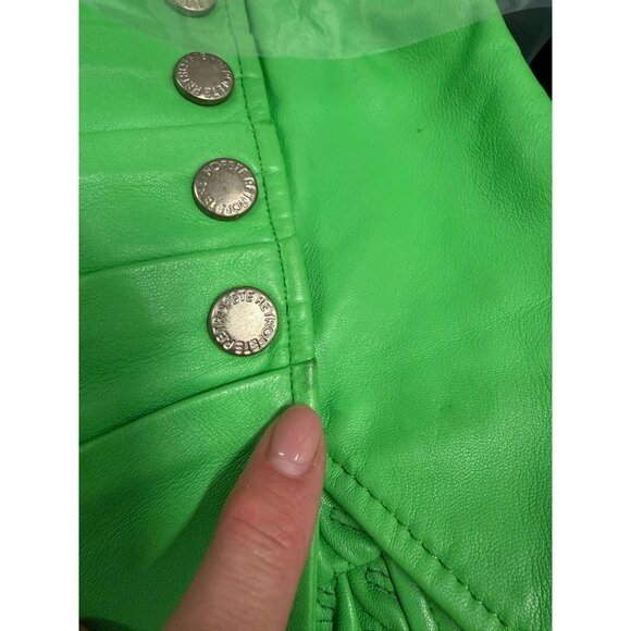 Retrofete Joelle Leather Strapless Top Green Womens Size Small - Picture 9 of 11
